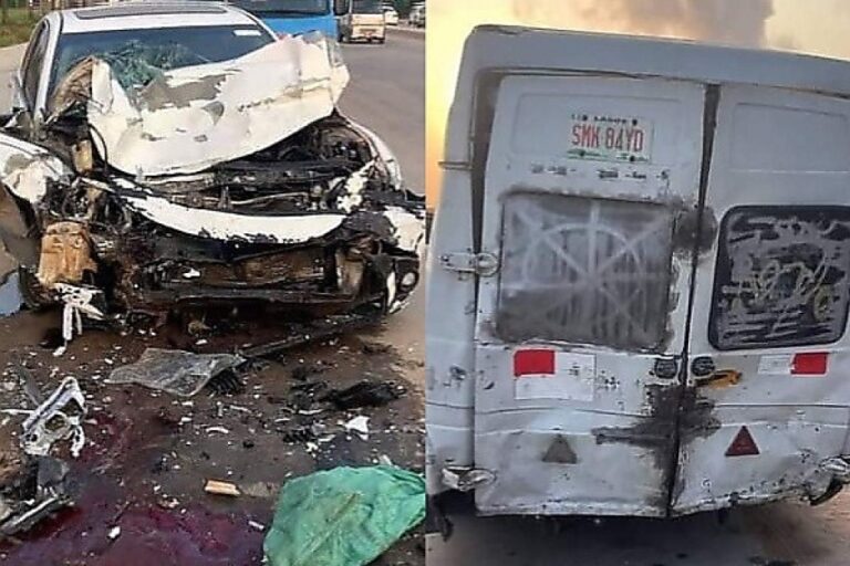 LASTMA Arrest Drunk Toyota Camry Driver After Hitting Pedestrians, Crashing Into A Bus