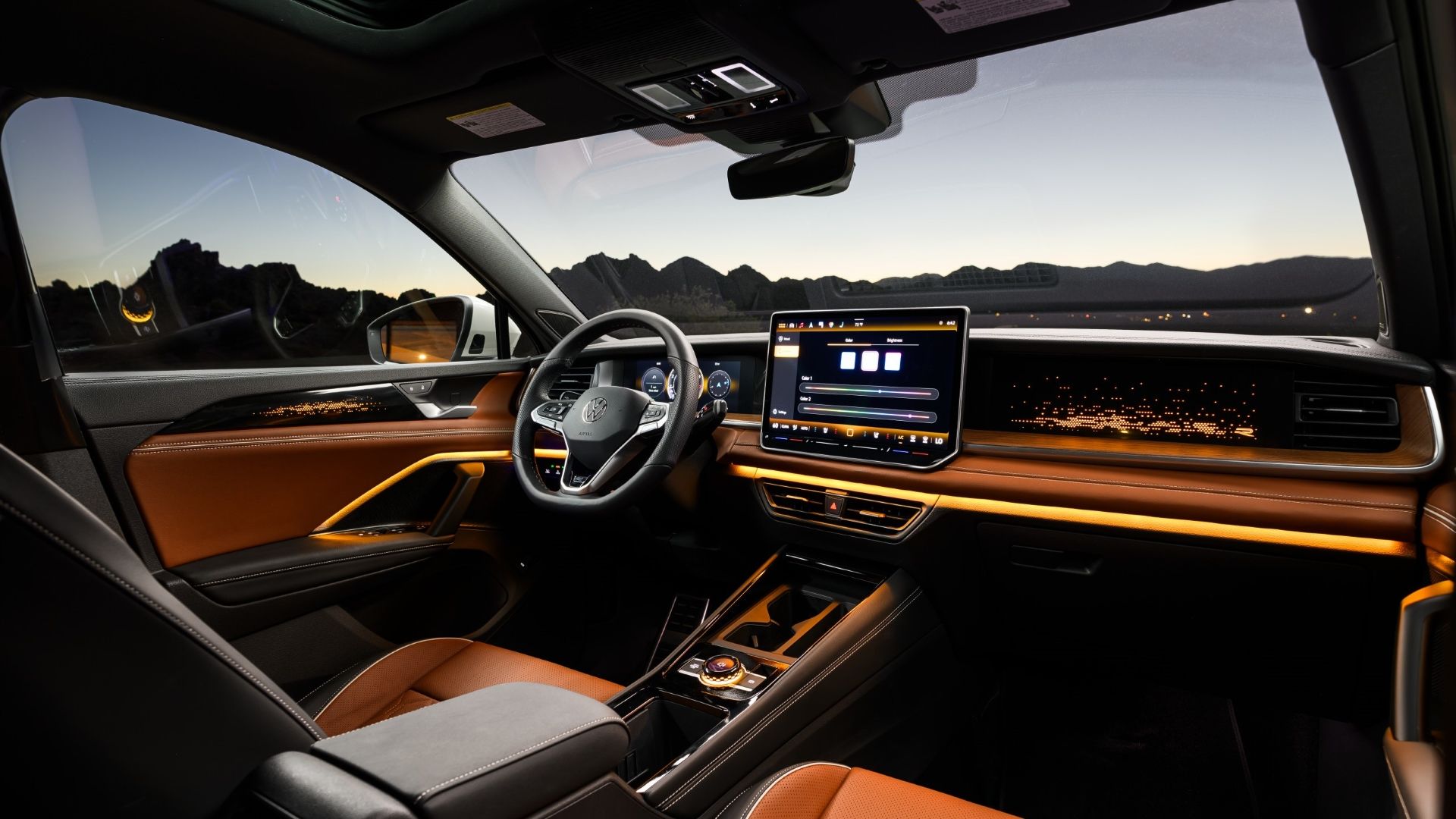 Interior shot of the dashboard in a 2025 Volkswagen Tiguan