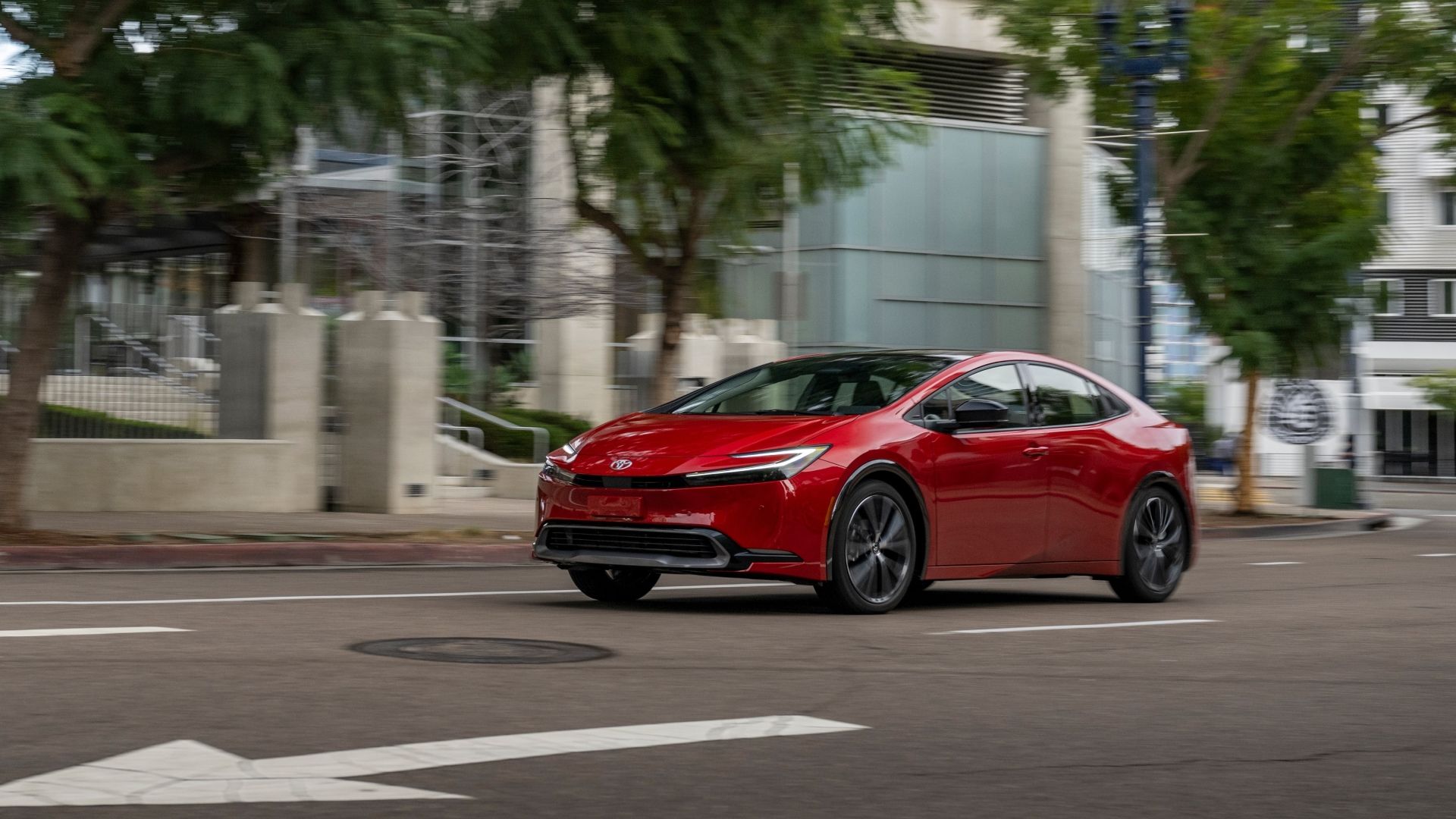 Front 3/4 shot of a 2026 Toyota Prius