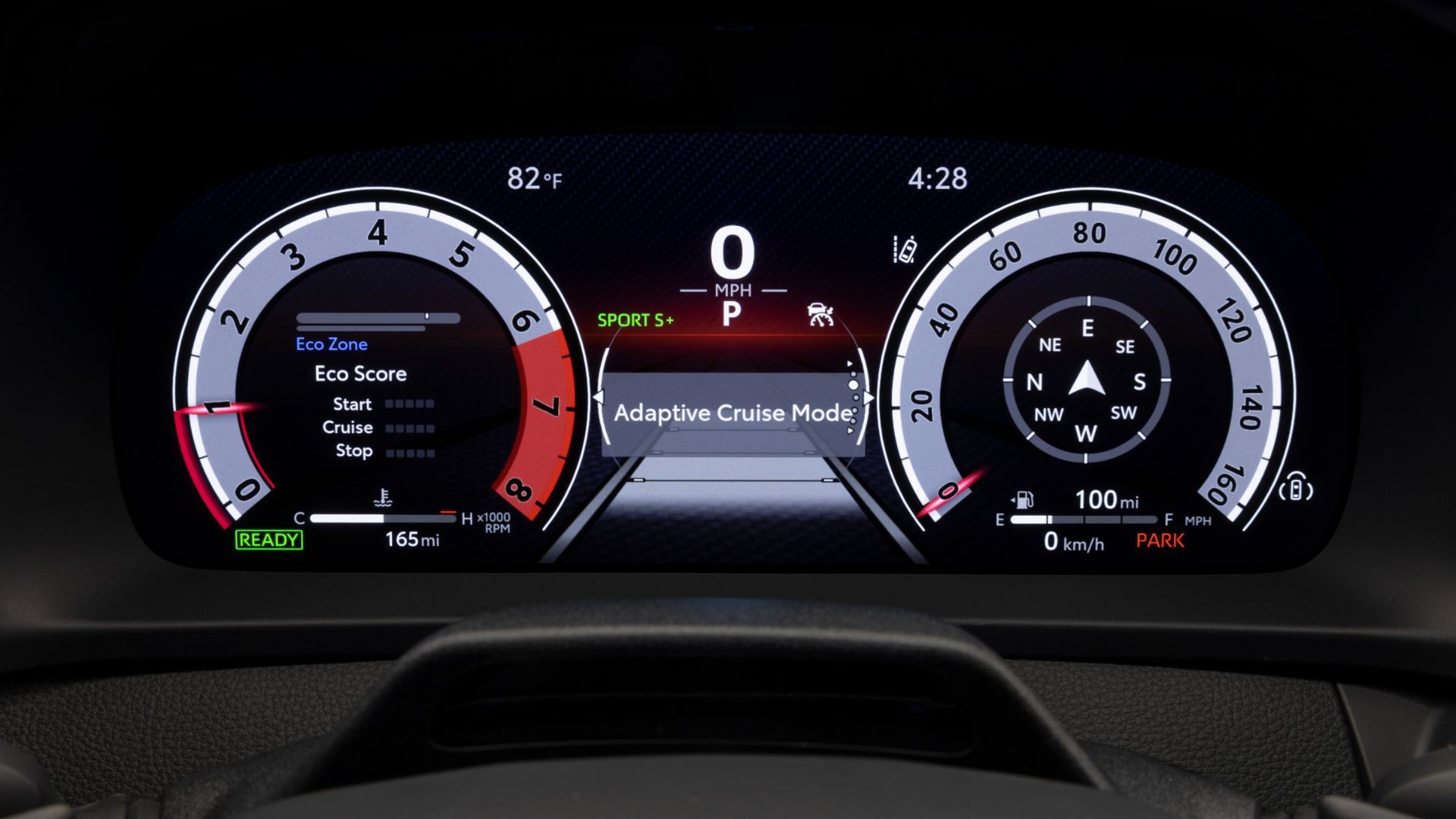 Close-up shot of a the digital instrument cluster in a 2026 Toyota Crown Platinum.