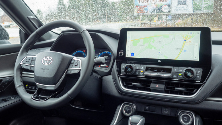 2026 Toyota Grand Highlander Hybrid Nightshade dashboard and steering wheel