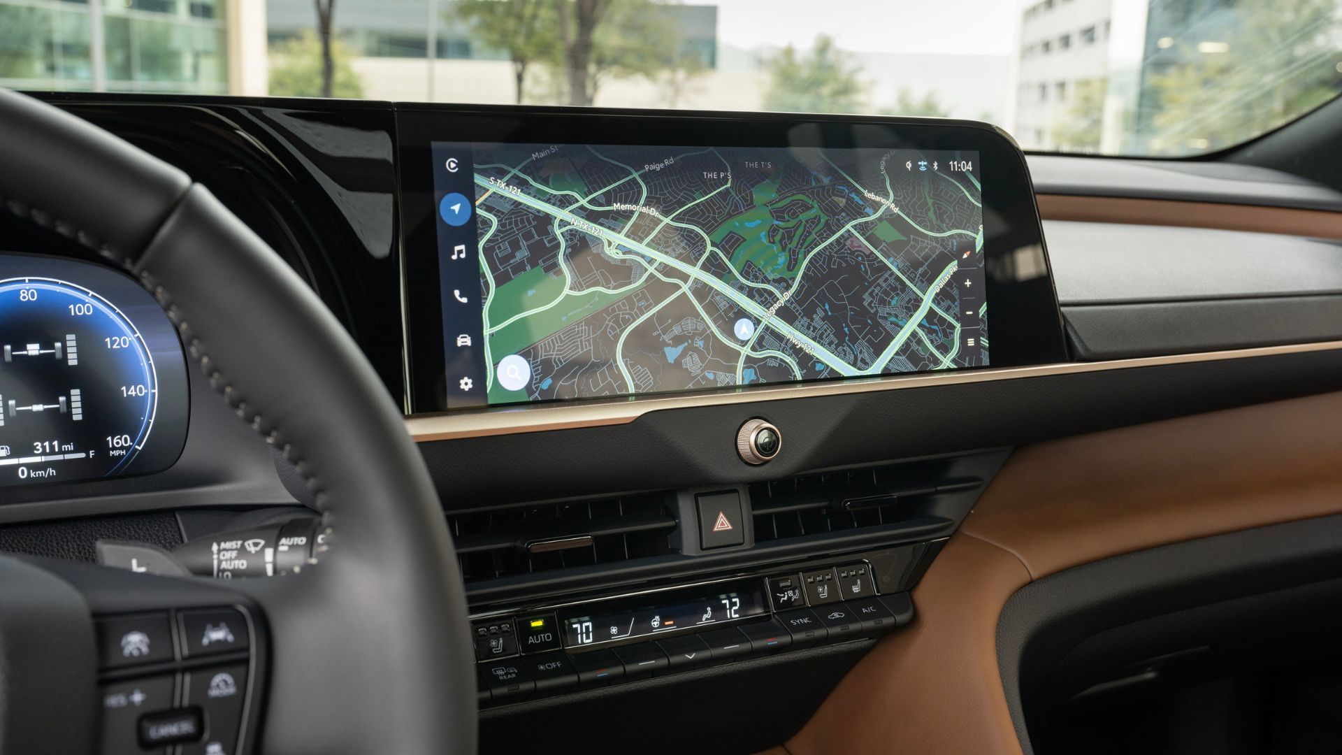 Close-up shot of the infotainment screen in the 2025 Toyota Crown Signia Limited.