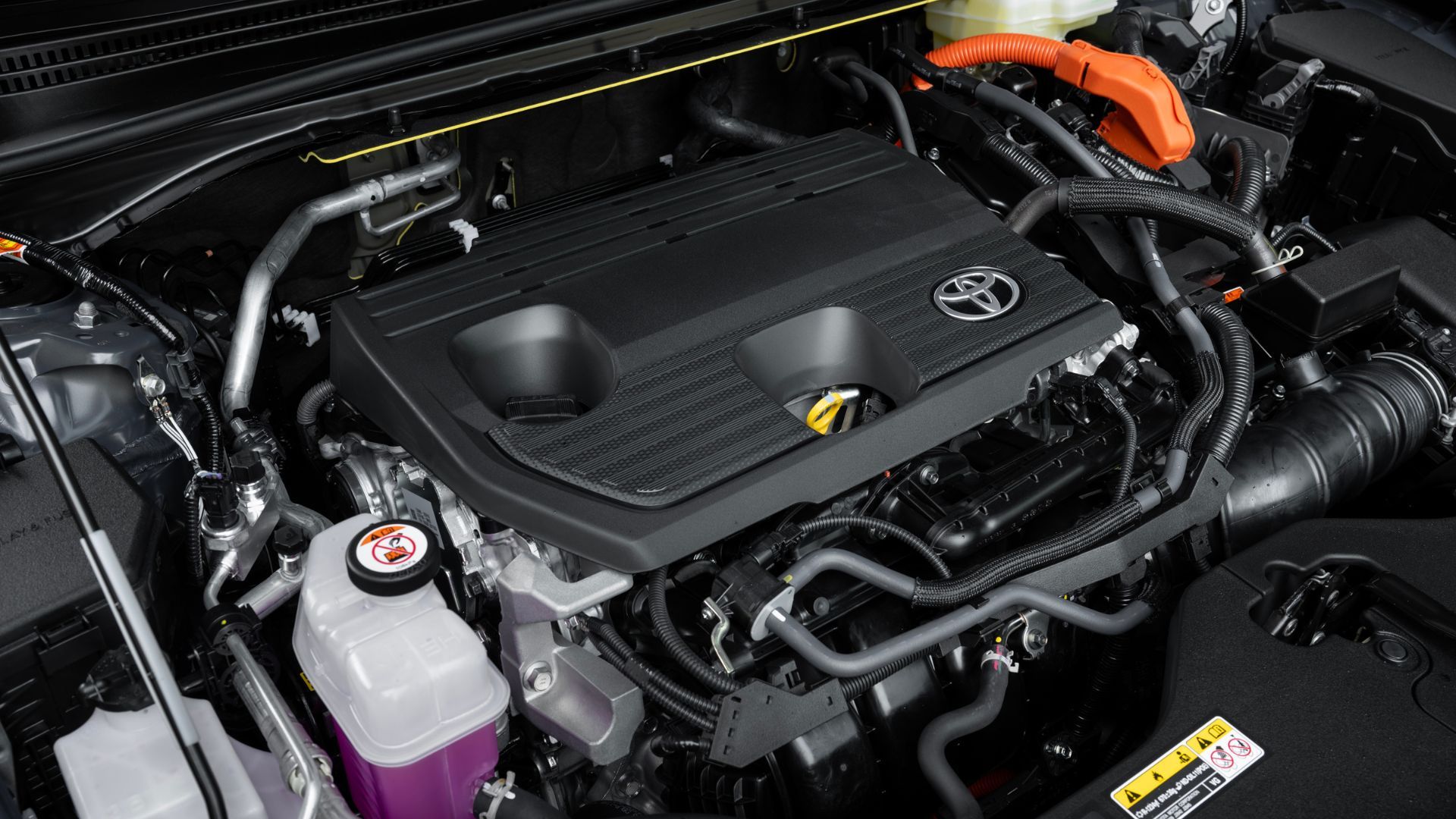 Close-up shot of under the hood of the 2025 Toyota Crown Signia Limited.